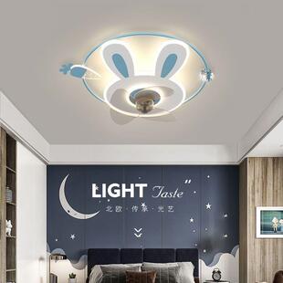 摇头风扇灯儿童房女孩公主房卧室灯带风扇吊灯吊扇灯扇一体新款
