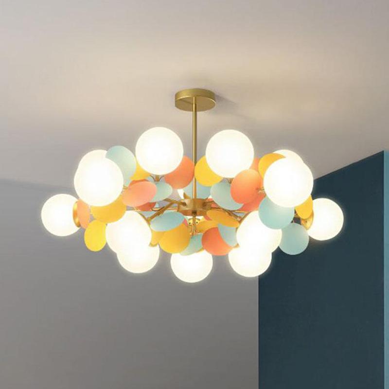 北欧风格彩色客厅灯吊灯新款魔豆设计师现代简约轻奢餐厅卧室主灯