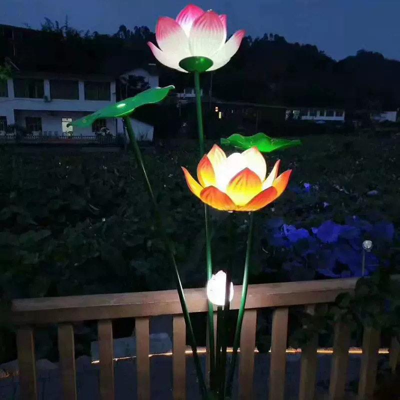 LED莲花灯荷花灯公园景观装饰户外接电太阳能景观灯新中式发光