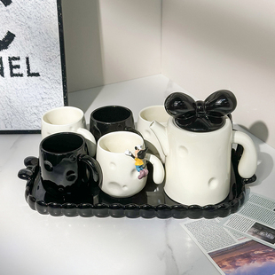 家用杯子客厅水杯乔迁新居水壶茶杯杯具茶具奶油风 陶瓷水具套装