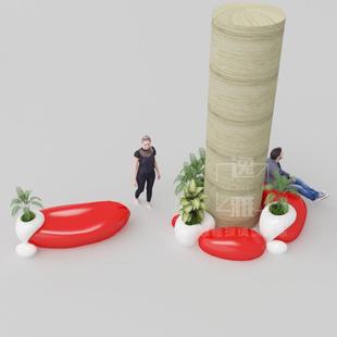 玻璃钢座椅户外景观园林雕塑商场美陈鲸鱼造型坐凳广场公共休息椅