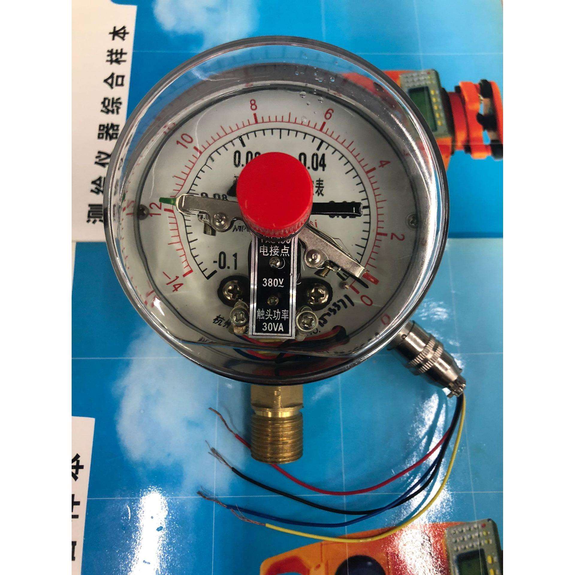 YNXC100电接点耐震真空表 -0.1-0MPA 30VA 380V杭州东亚