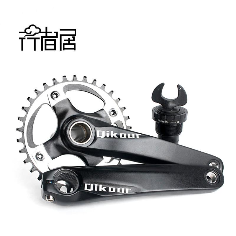 新款一体牙盘曲柄山地车中空曲柄175L改装单盘9S10S11速34t36T38T