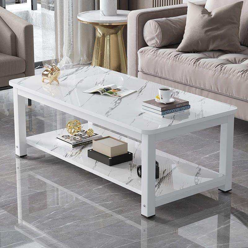 茶几简约现代客厅家用小户型喝茶桌子长方形简易仿大理石茶台圆角