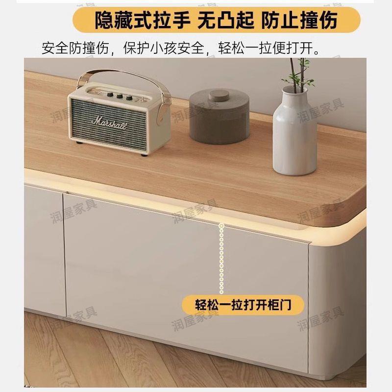 bk润屋用原木奶油风实木y电视柜落地客厅家柜储物可现GWO做简约电