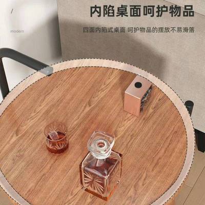 简约沙发边几可移动小圆桌 客厅阳台双层小桌子卧室床头置物架
