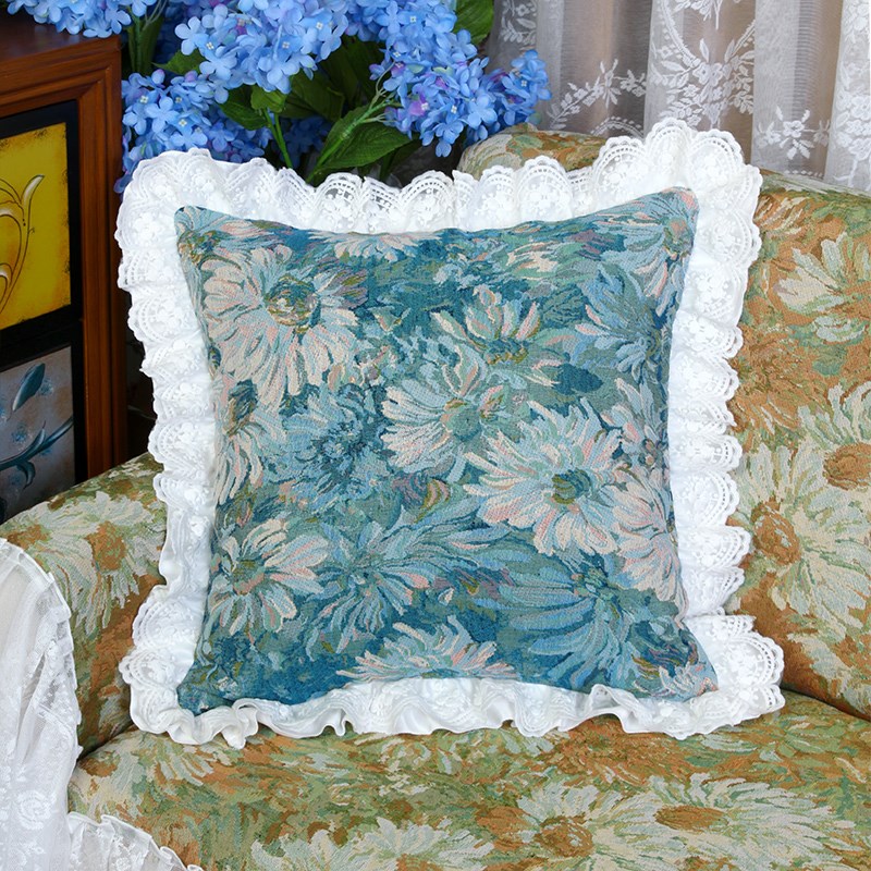 艺术向日葵油画系抱枕高端沙发客厅飘窗靠垫腰枕复U古田园风造型