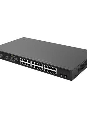 锐捷(Ruijie) RG-ES126GS-LP 24口千兆POE交换机 2个千兆光口上联