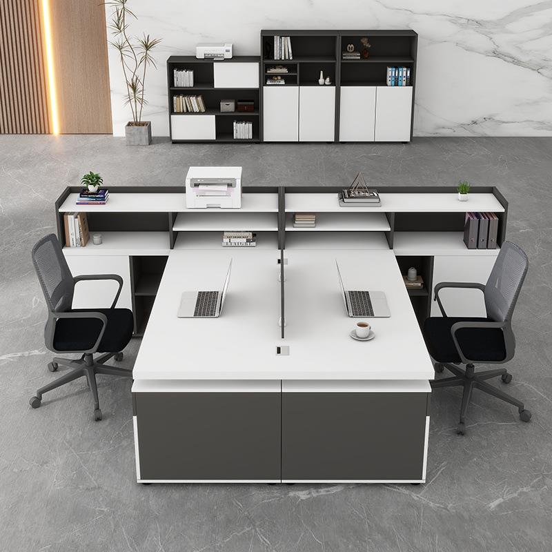 财务会计办公桌双人办公桌子办公室面对面高柜财务室办公桌椅组合