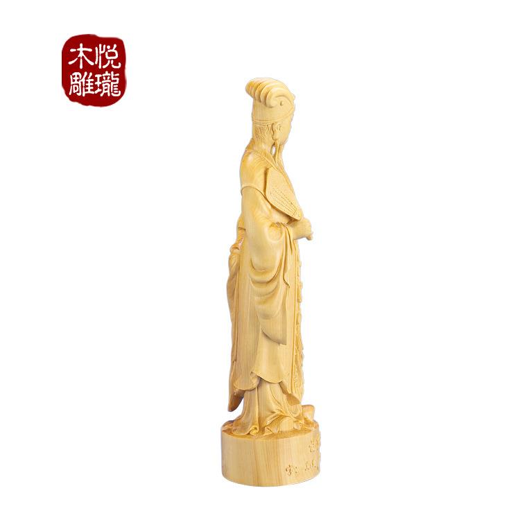 悦珑木雕木质工艺品黄杨木雕刻名人摆件诸葛亮诸葛孔明厂家