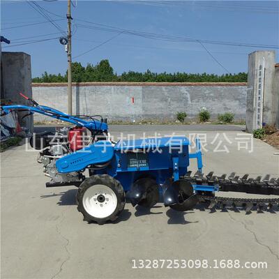 自走式柴油宽度40公分深度1米埋线挖槽机单双链条开沟机