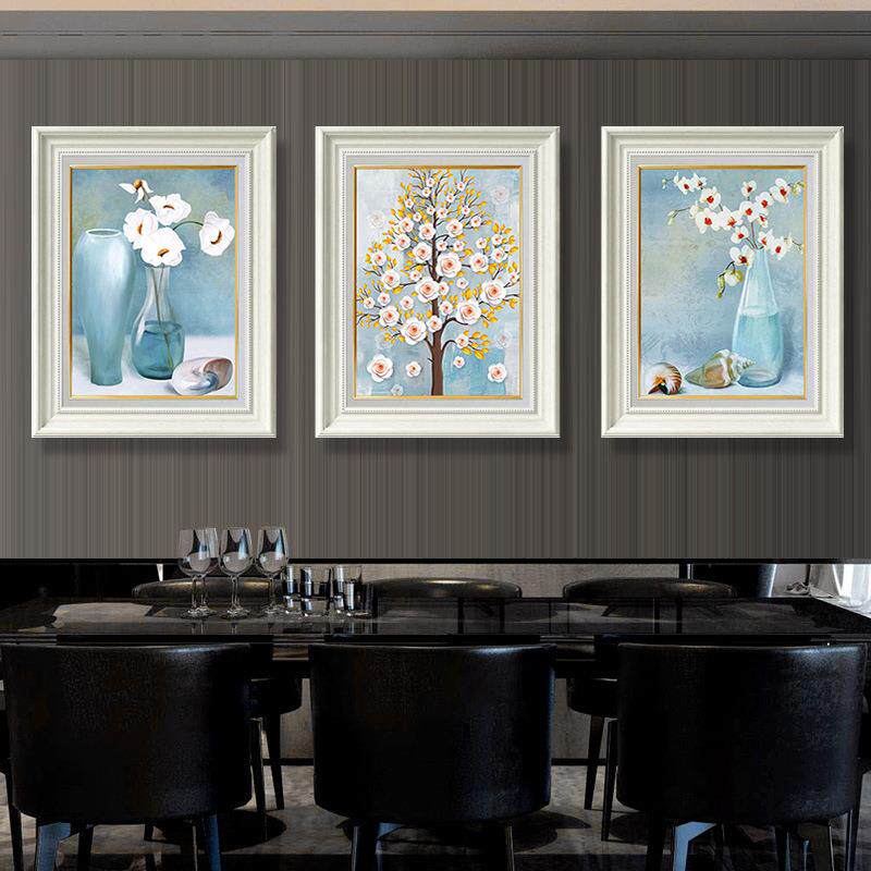 砖石画满砖石绣客厅餐厅简欧三联画十字绣静物发财树