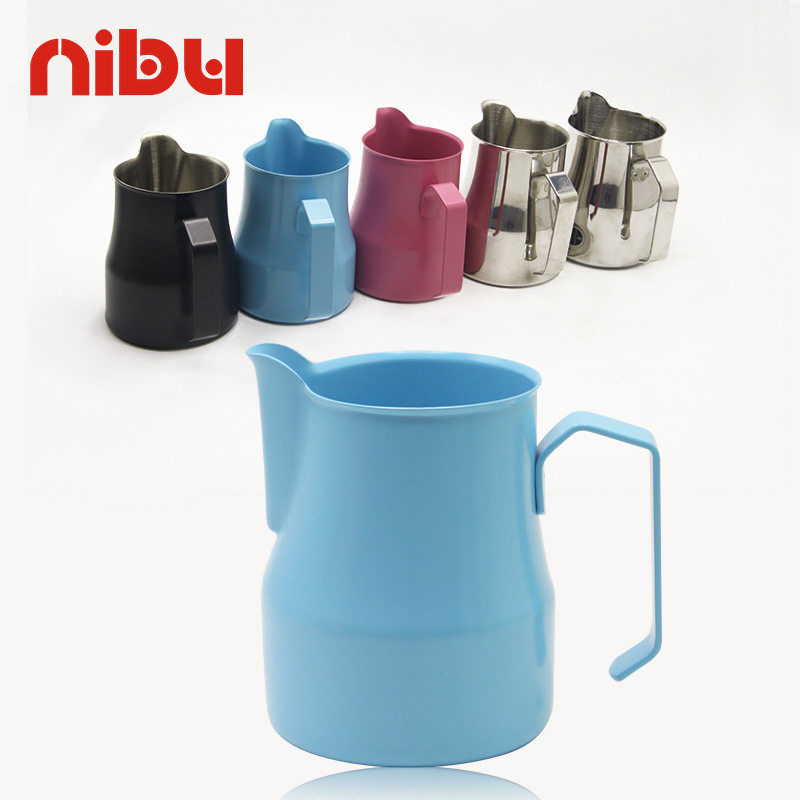 尼布意式彩色奶泡缸304不锈钢咖啡拉花杯咖啡机配套压纹奶泡杯,餐饮具,拉花缸/拉花杯/打奶缸,淘宝优惠券,粉丝福利购,淘宝优惠卷