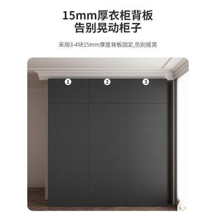 奶油风现代约简衣柜HWJ拉门移门小户型衣家用卧室橱奢轻趟门大柜