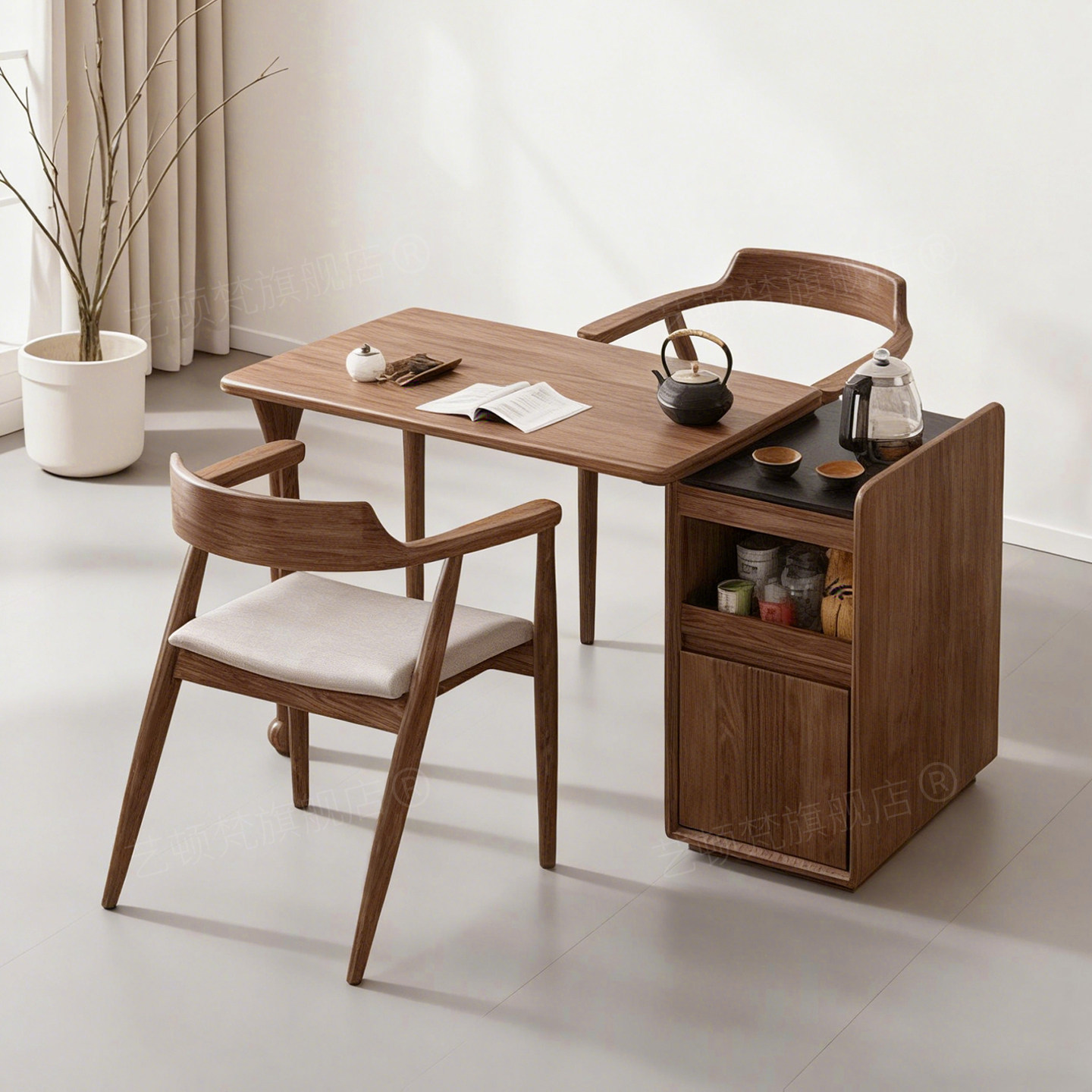新中式实木茶桌椅组合现代简约小户型家用客厅阳台办公休闲泡茶桌