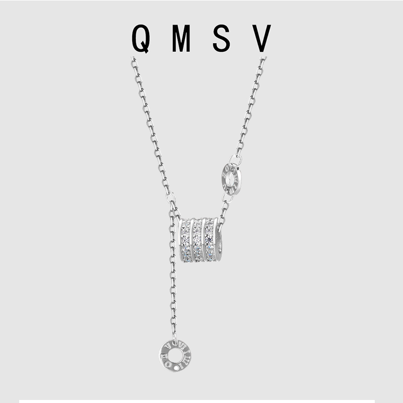 S925纯银轻奢小众镶钻小蛮腰项链