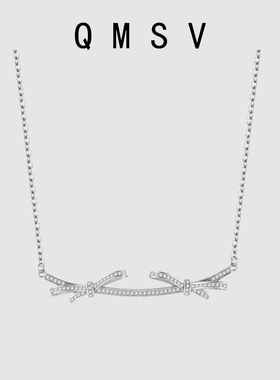 S925纯银蝴蝶结微笑高级感锁骨链