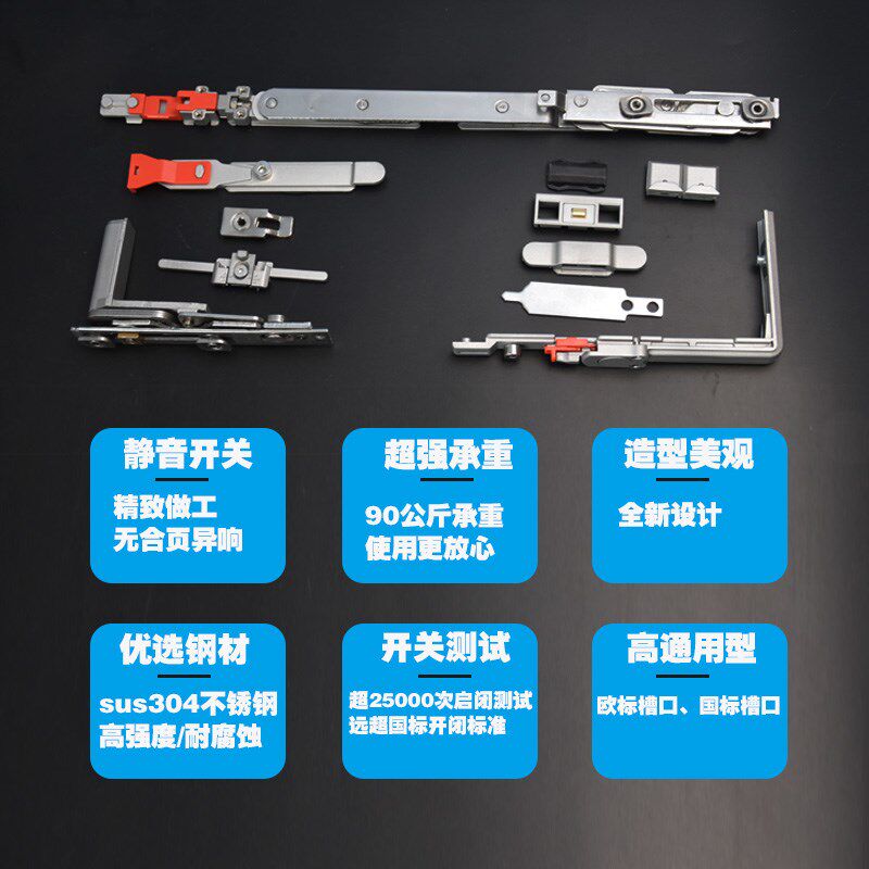 断桥铝门窗五金件内平开改内开内倒窗户配件下悬窗隐藏铰链暗合页