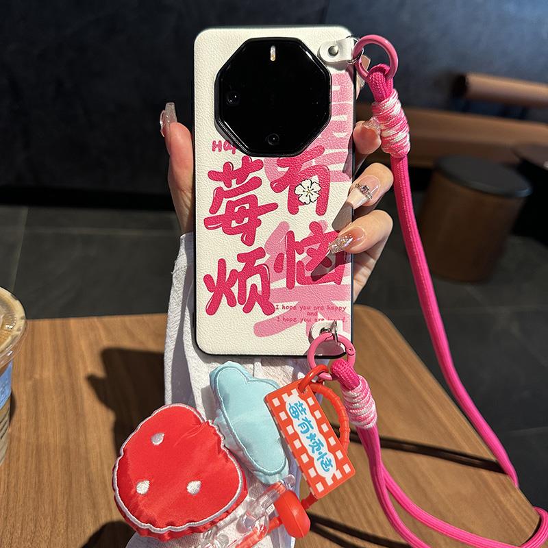 原装正品日本潮牌莓有烦恼适用华为Mate60RS非凡大师手机壳50保时捷40Pro+斜挎背带挂绳XT三折叠屏X5新款X3荣