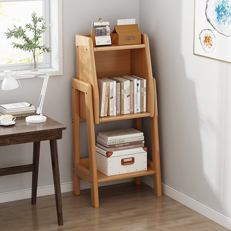小书架家用置物架客厅落地书柜靠墙储物电视边柜T多层收纳展示柜