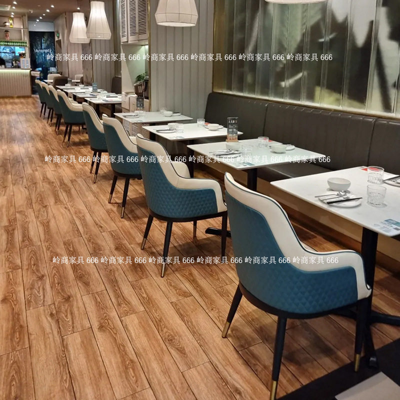 欧式餐厅岩板酒吧餐桌椅组合网红咖啡厅奶茶店民宿靠背椅方圆桌