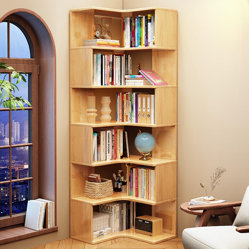 室木转角架落地置物架现代简约家用客厅墙角储实物597柜卧简约书