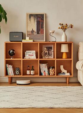 北欧樱桃木实木格子书柜子书高48810低组合架式小户型展日示置物