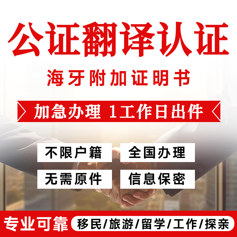 公证翻译无犯罪记录出生亲属关系学历成绩户口结婚驾照海牙双认证