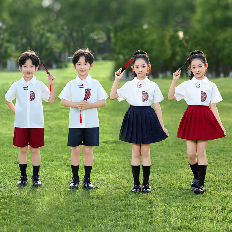 六一儿童合唱演出服幼儿园毕业照班服国风小学生诗歌朗诵表演服装