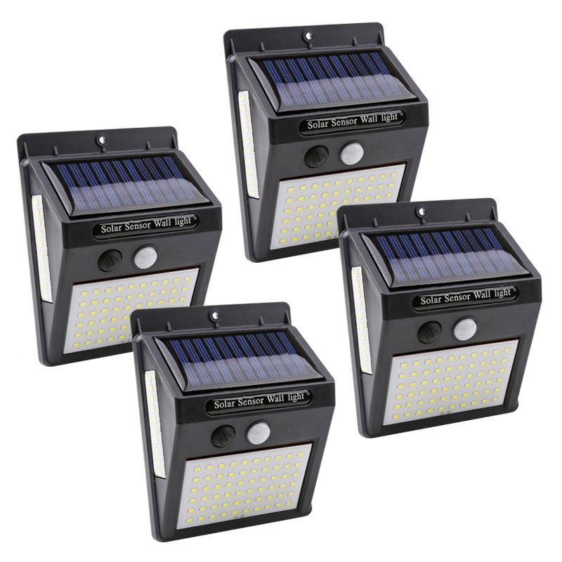 新款太3面-100L阳能灯100ED充电壁灯四面发光人感灯应户外照明庭