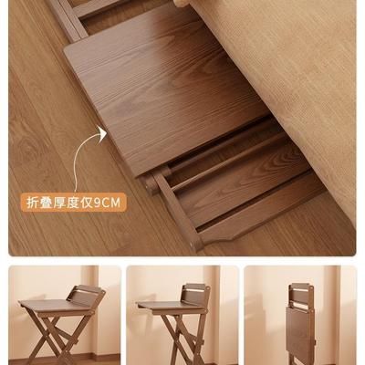 ~实木折叠书桌学生家用电脑桌卧室小户型床边学习小桌子简易办公