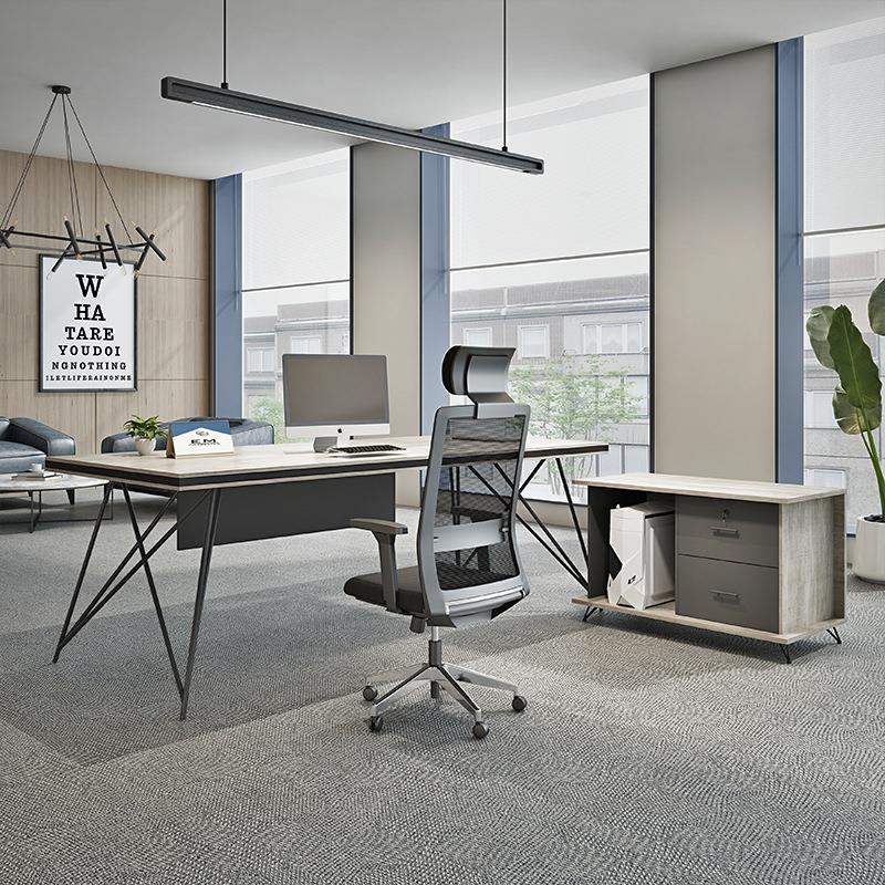 工业风合老板时桌椅组 简约现代办公96#02桌管主桌尚 经理桌创意