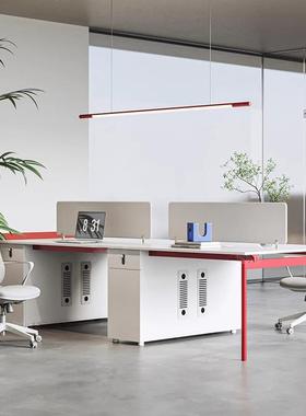 现代简人约职员办公桌椅组JA-D02工合多座位屏风卡四六人位员工电