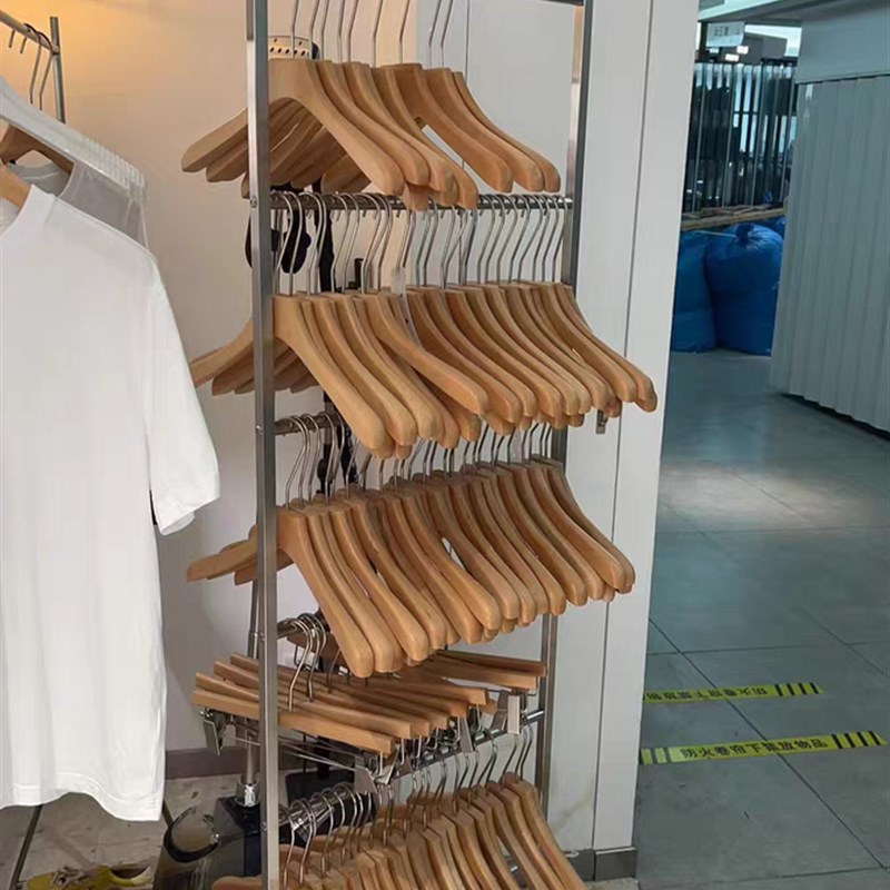 不锈钢服装店放衣架收q纳架可移动收纳童装衣服架子多层裤夹收纳