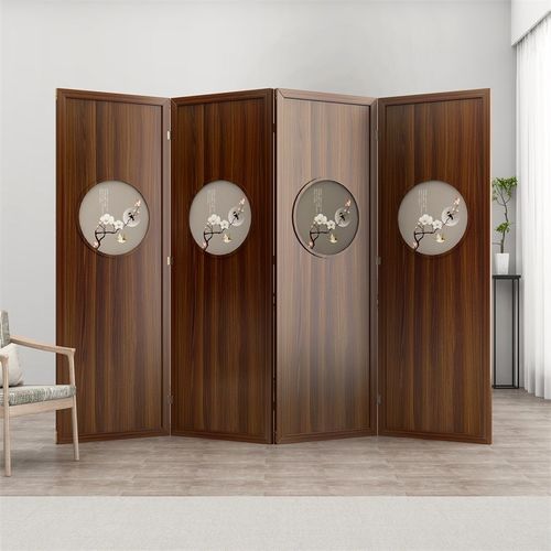 屏风隔断a客厅新中式入户进门实木玄关置物架创意装饰简约遮挡座