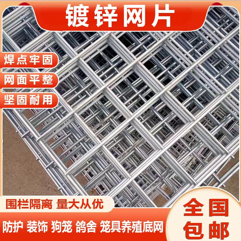加粗镀锌铁e丝电焊网片家用鸡狗鸟兔笼钢丝网格养殖围栏防护隔离