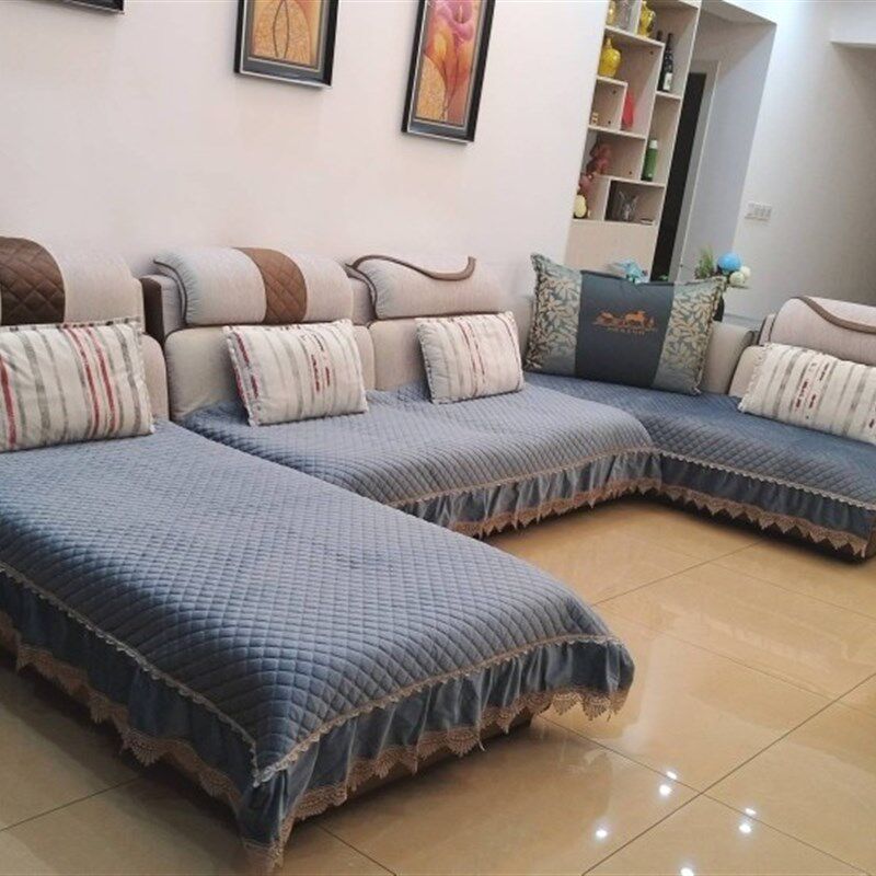 U型三件套四季通用万能沙发w垫扶手全套大款沙发新款老式布艺罩套