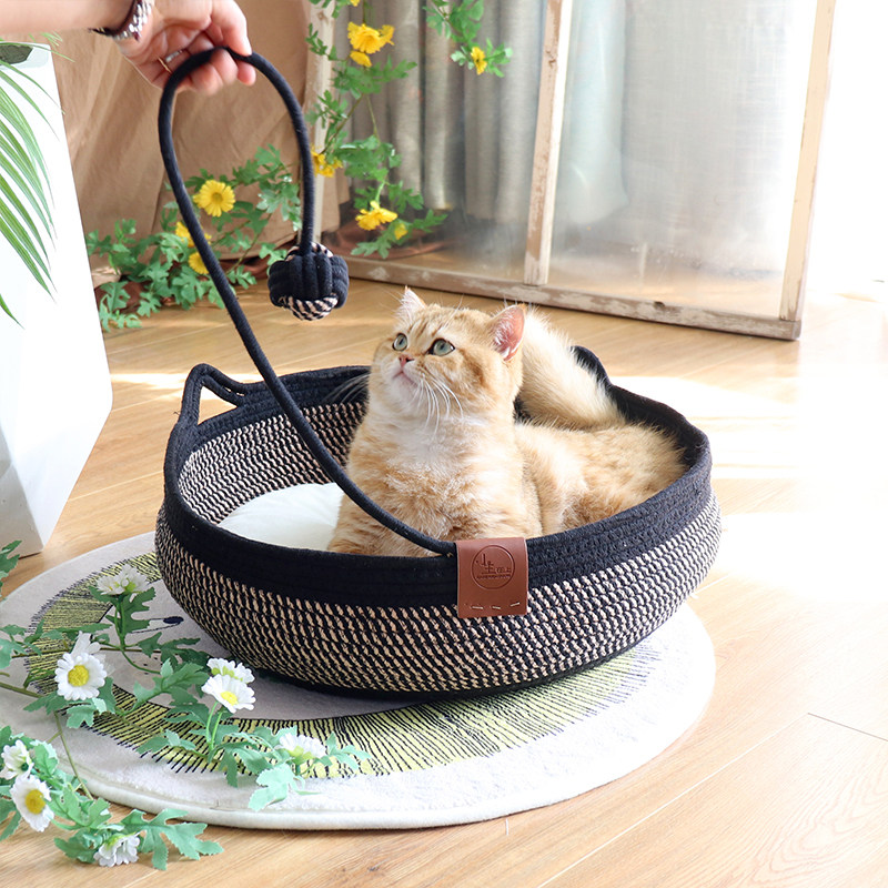 新款神秘黑色h编织猫窝四季通用透气夏凉窝宠物窝可水洗拆洗猫爪,宠物/宠物食品及用品,猫窝/屋/帐篷/沙发,淘宝优惠券,粉丝福利购,淘宝优惠卷