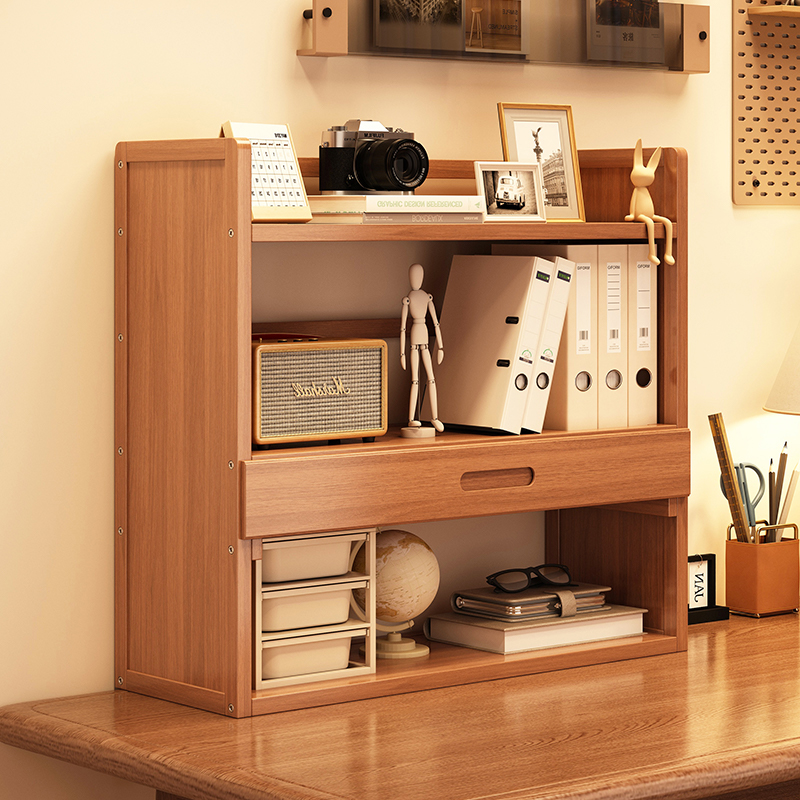 桌面置物架实木多层书架简易家用书桌办公M整理收纳架分层立式书
