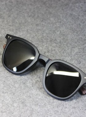 新款日潮vintage文t艺复古偏光太阳眼镜街拍男女木纹腿遮阳墨镜