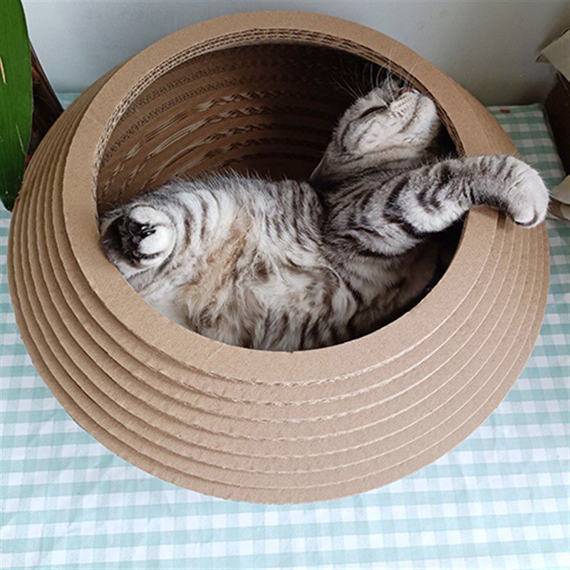 瓦楞纸贴面碗型猫玩具抓板大碗式窝杯磨爪板猫咪S大号包邮睡觉娱
