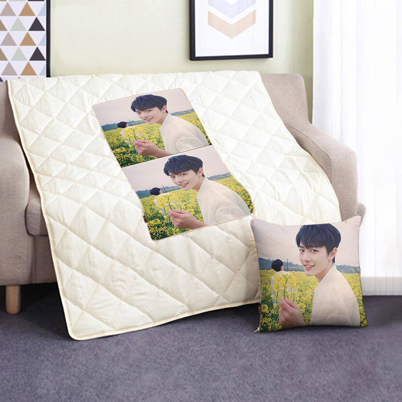 来图定做抱枕被两用 DIY定制照片LOGO车用抱枕礼物可折.叠靠垫靠