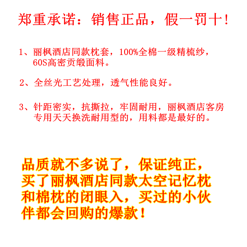 丽枫酒店全纯棉枕套一o对装枕头套男女加厚大号家用学生四季枕芯
