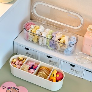 儿童发饰收纳盒装发夹发卡发圈头绳皮筋饰品盒分S格抓夹女童头饰