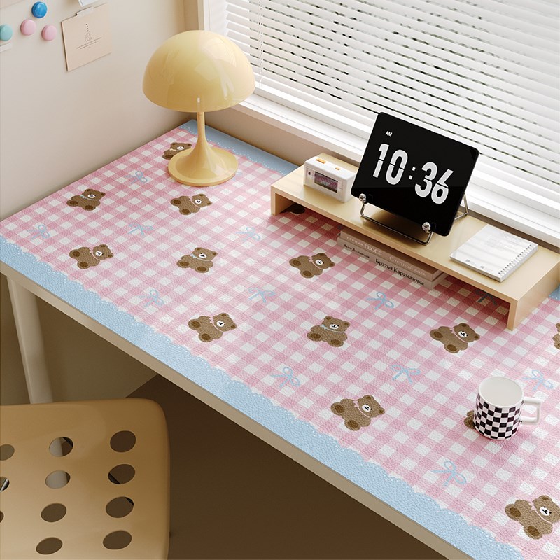 韩式可爱写字台书桌垫o学生学习专用办公室电脑桌面保护垫皮革防
