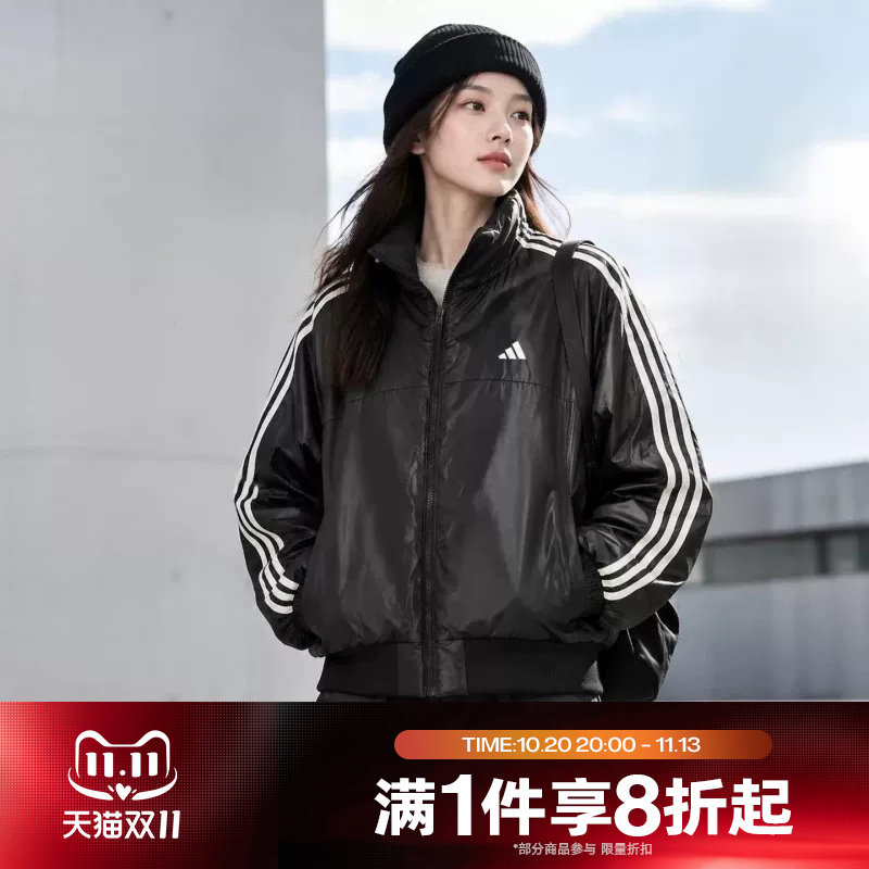 滔搏adidas阿迪达斯女子运动休闲舒适棉服外套KW4746