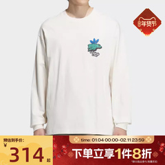滔搏adidas阿迪达斯三叶草男子印花圆领运动休闲长袖T恤JL7500