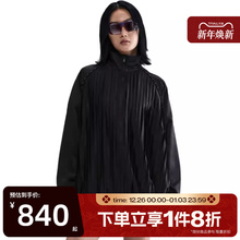 滔搏NIKE耐克女子梭织外套褶裥缎面垂坠感oversize长袖HJ0518-010