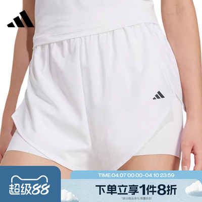 滔搏adidas阿迪达斯女子梭织二合一运动健身高腰短裤舒爽KB3141