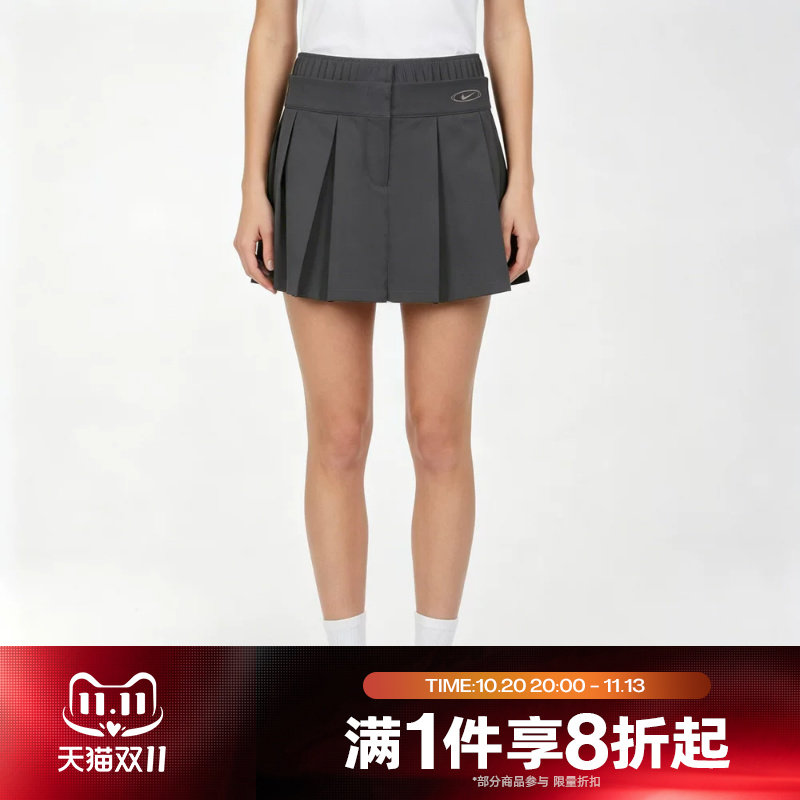 滔搏NIKE耐克女子黑色褶裥短裙网球运动休闲半身裙IO9612-010